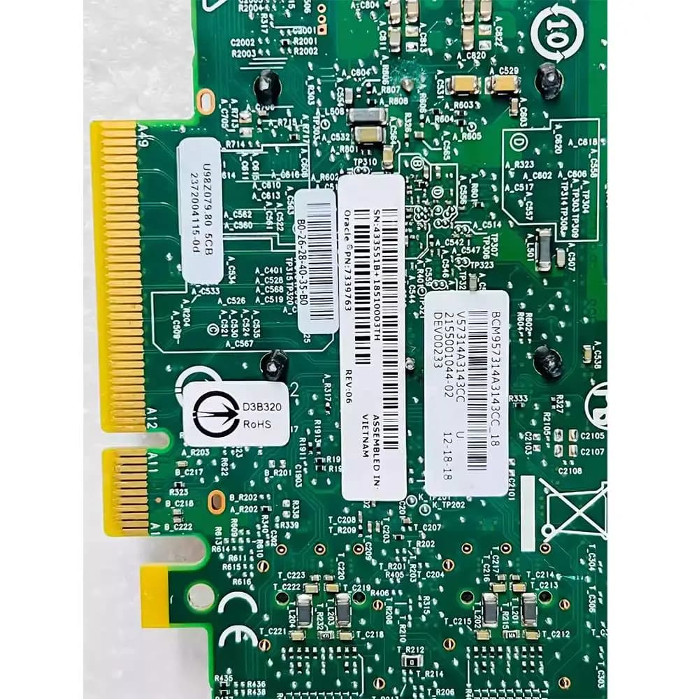 BCM957314A Per scheda di rete Oracle da 25 GB con doppie porte elettriche da 10 Gigabit