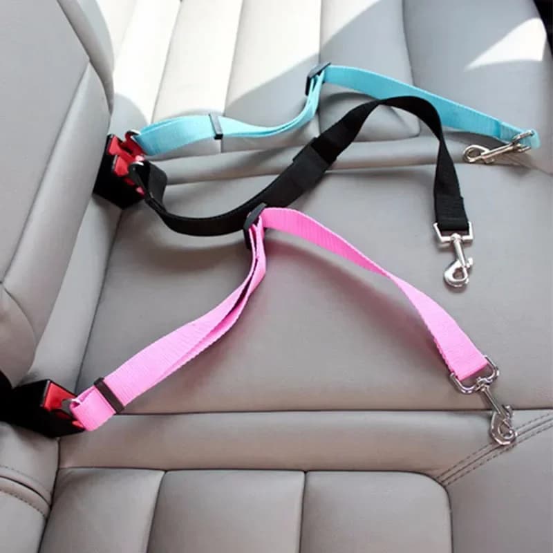 Safety belt for auto adjustable for dogs and cats Pet Seats Vehicle dog harness Lead Clip Safety lever Traction dog collar Dog accessories