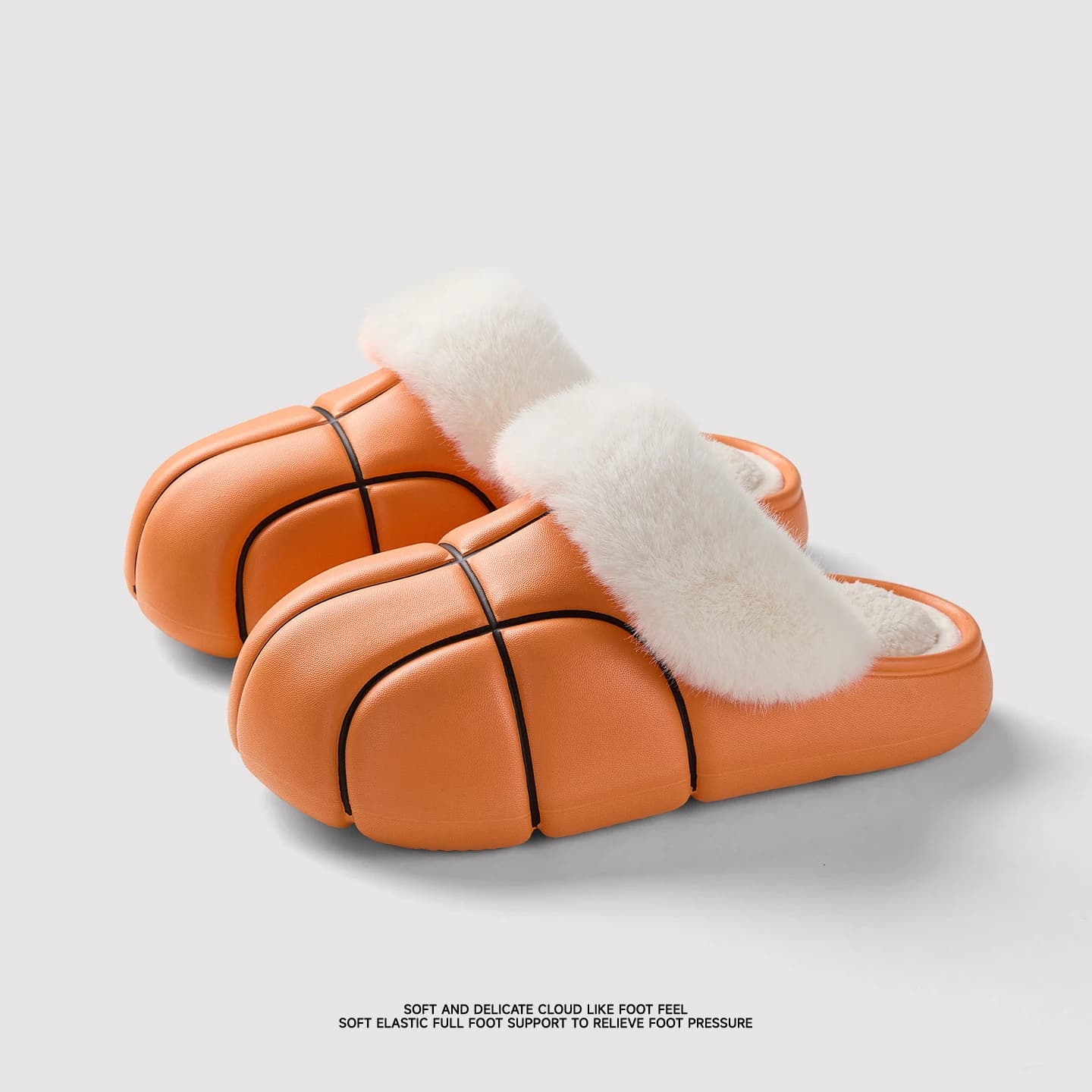 Creative Cartoon Basketball Winter Plush Slippers Home Men Interesting Waterproof Cotton Slippers Warm Outdoor Women Slippers