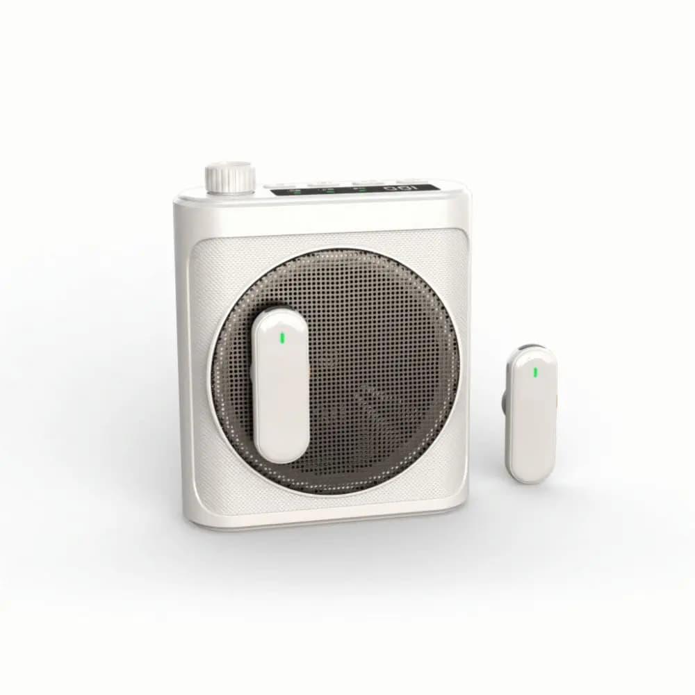Mini Rechargeable Voice Amplifier Magnetic Bluetooth Lavalier Microphone 2 Mic Rechargeable Wireless Microphone Teaching