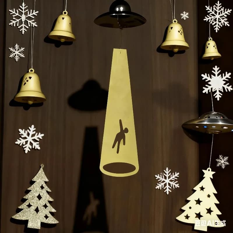 2026 Christmas UFO Dreamcatcher LED Light Glowing Wind Chimes Festive Home Decor Party Gift Wind Chimes and Hanging Decorations
