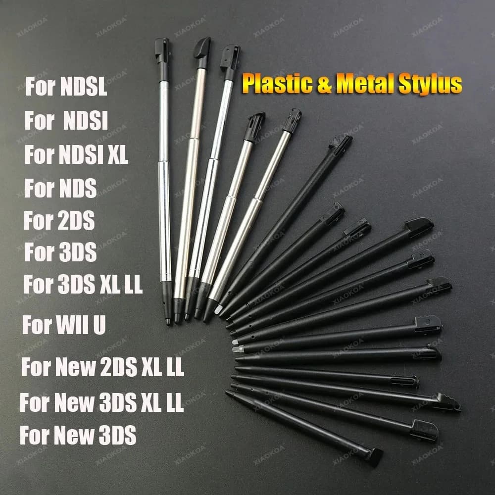 1 Piece Pen Telescopic Metal Stylus with Black Plastic Handle for 2DS 3DS New 2DS LL XL New 3DS XL LL for NDSL NDSi NDS Wii