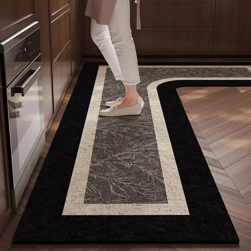Tappetino da cucina in PVC a forma di L Anti-fouling Tappeto da cucina a prova di olio Scrubble per la casa Tappeto da balcone impermeabile in PVC Tapete De Cozinha