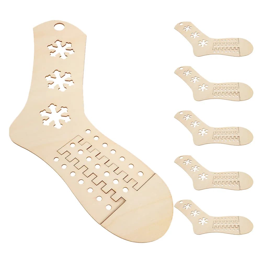 6 Pezzi Bloccatori per Calze in Legno Regolabili, Tenditori per Calze Lavorate a Maglia, Strumenti per Esposizione Calze Fai da Te per Lavori a Maglia e Uncinetto