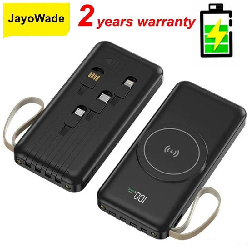 JayoWade 20000mAh Magsafe Power Bank Magnetico Wireless Powerbank Cavo integrato per iPhone 16 15 Xiaomi Samsung Caricatore portatile