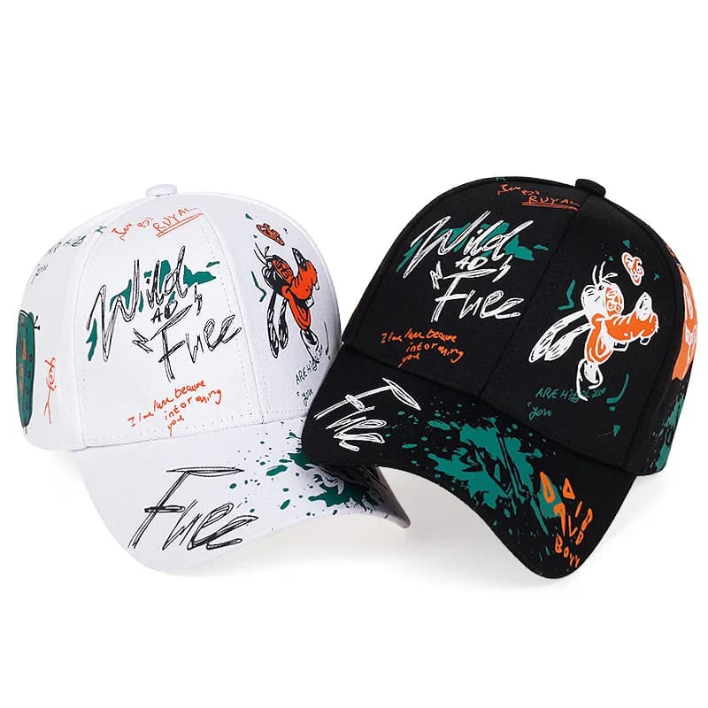 Nuovo Cappellino da Baseball alla Moda con Stampa Graffiti, Berretto Estivo in Cotone per Uomo e Donna, Regolabile con Scritta Cool