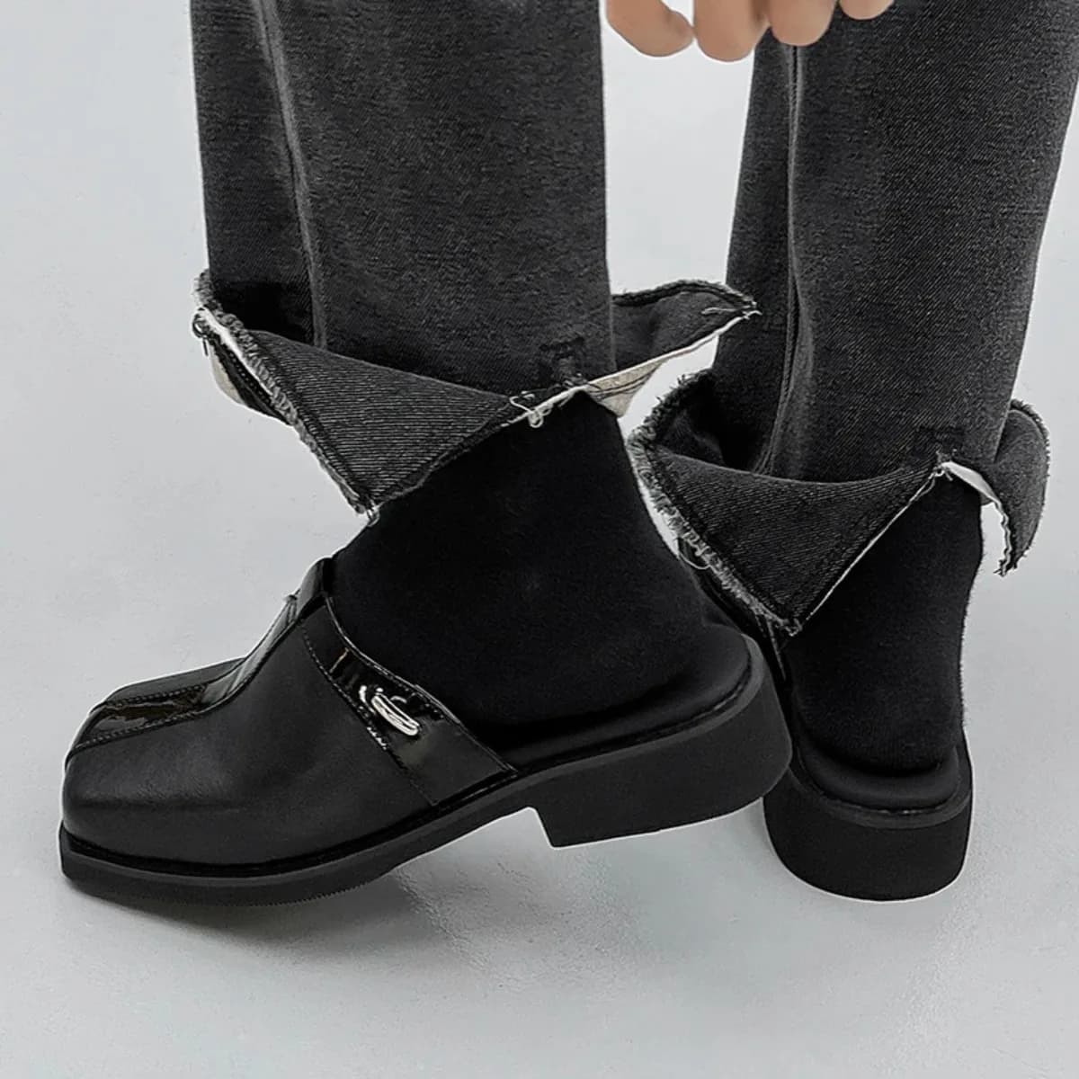 Mocassini e Ciabatte da Uomo in Pelle con Plateau, Senza Tallone, Casual, Aperti Dietro, Slip-On