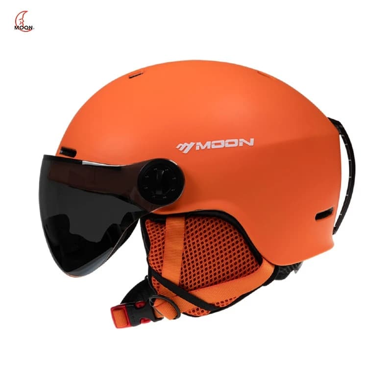 Casco da sci MOON con occhiali per adulti, casco da snowboard invernale, protezione calda per sci e snowboard, regolabile