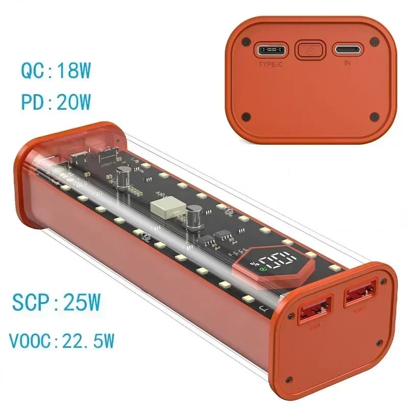 21700 Scatola di immagazzinaggio batteria 4 slot Scatola banca di potere fai-da-te per caricabatterie 21700 Doppia uscita USB Ingresso TypeC Custodia portabatteria 21700