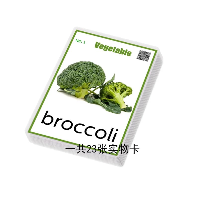 23 pezzi di carte foniche vegetali per bambini, supporto per carte di parole per l'apprendimento dell'inglese, codice di scansione, pronuncia, gioco di ortografia della memoria