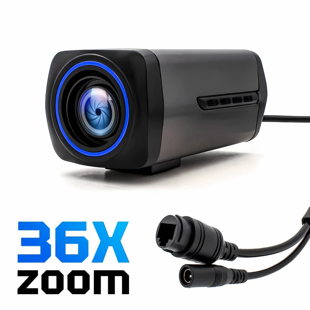 WGWK 36X Zoom PC Webcam 4K POE48V Camera Automatic Focus Remote Control Motorized 5MP 30FPS Network Camera for Video Live Streaming