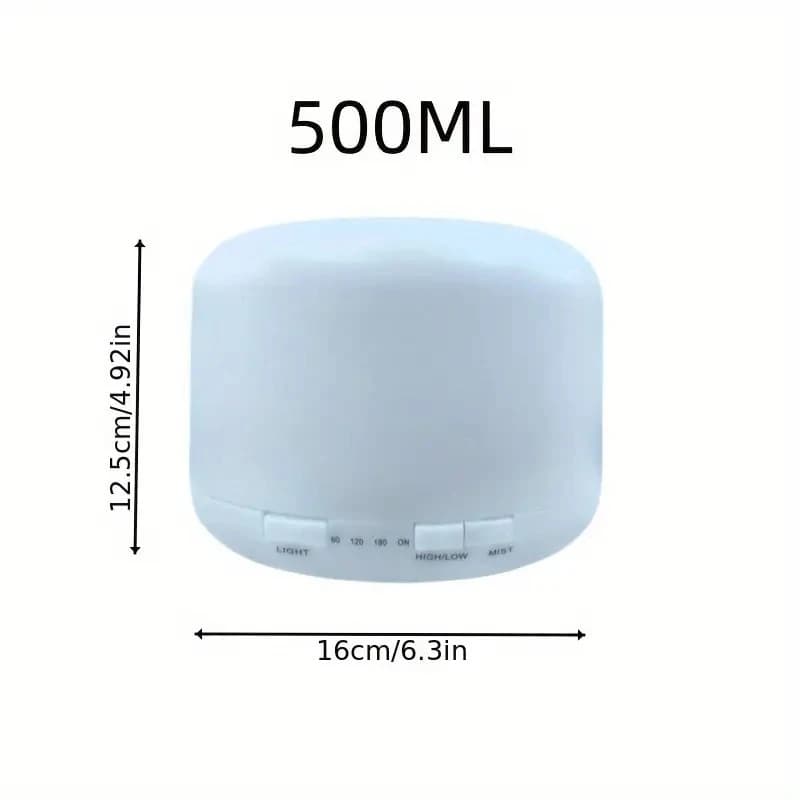 Diffusore di oli essenziali per aromaterapia da 500 ml con luce LED a 7 colori, umidificatore USB, spegnimento automatico per casa, ufficio, yoga, spa, letto