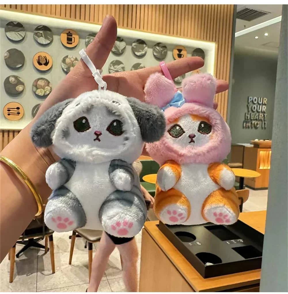 Peluche Giapponese Cartone Animato Sanrio con Gatto Carino, Bambola da Appendere alla Borsa, Regalo per Ragazze!