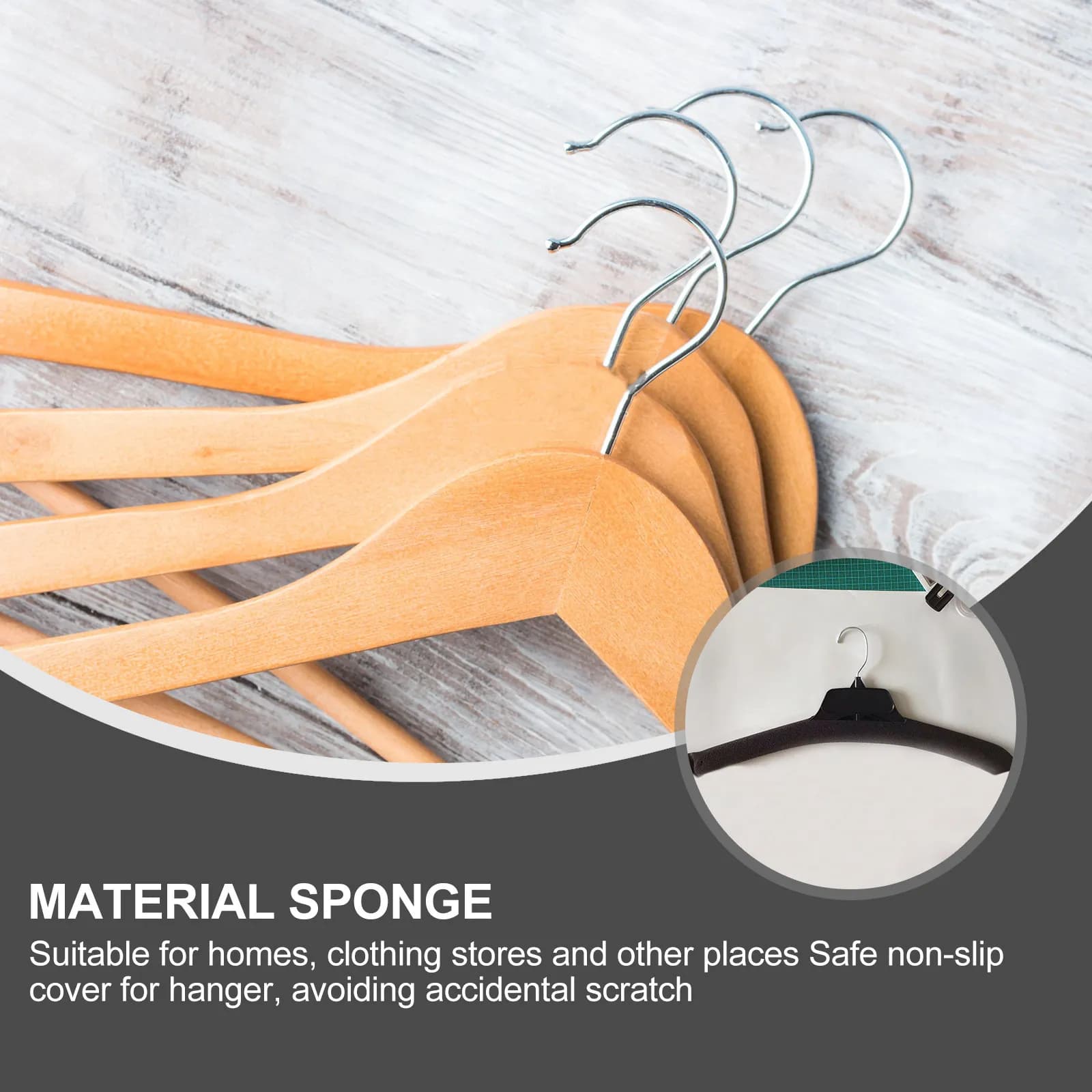 20pcs Hanger Sponge Covers Anti slip Protective Grippers for Clothes Hangers Set Black Wardrobe Storage Solutions