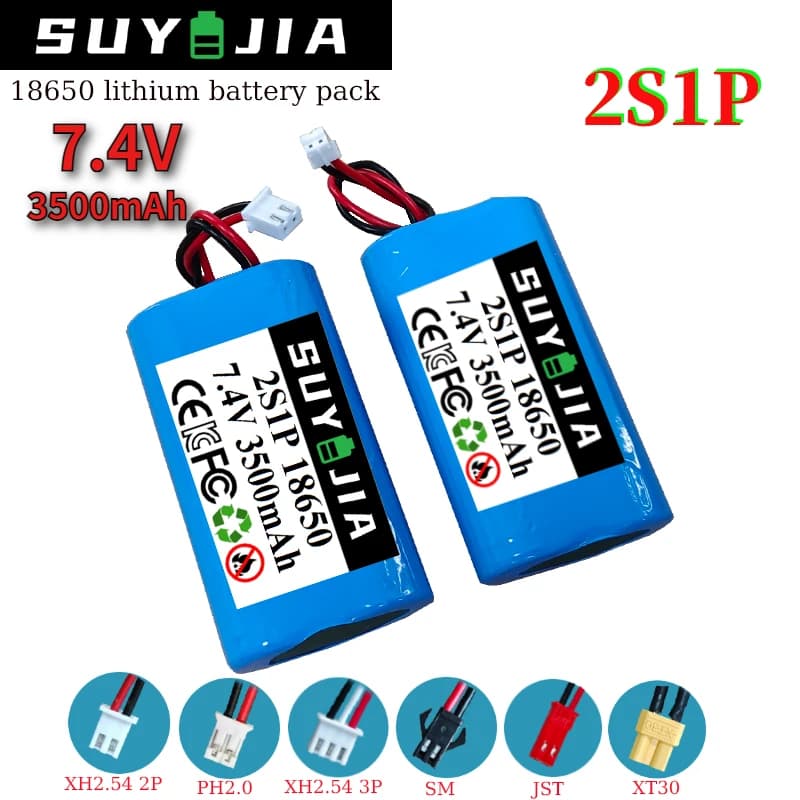 Lithium Battery 18650 Rechargeable 7.4 V 3500 mAh Battery for LED Light Electric Instrument Safety Equipment Toy Bluetooth Speaker