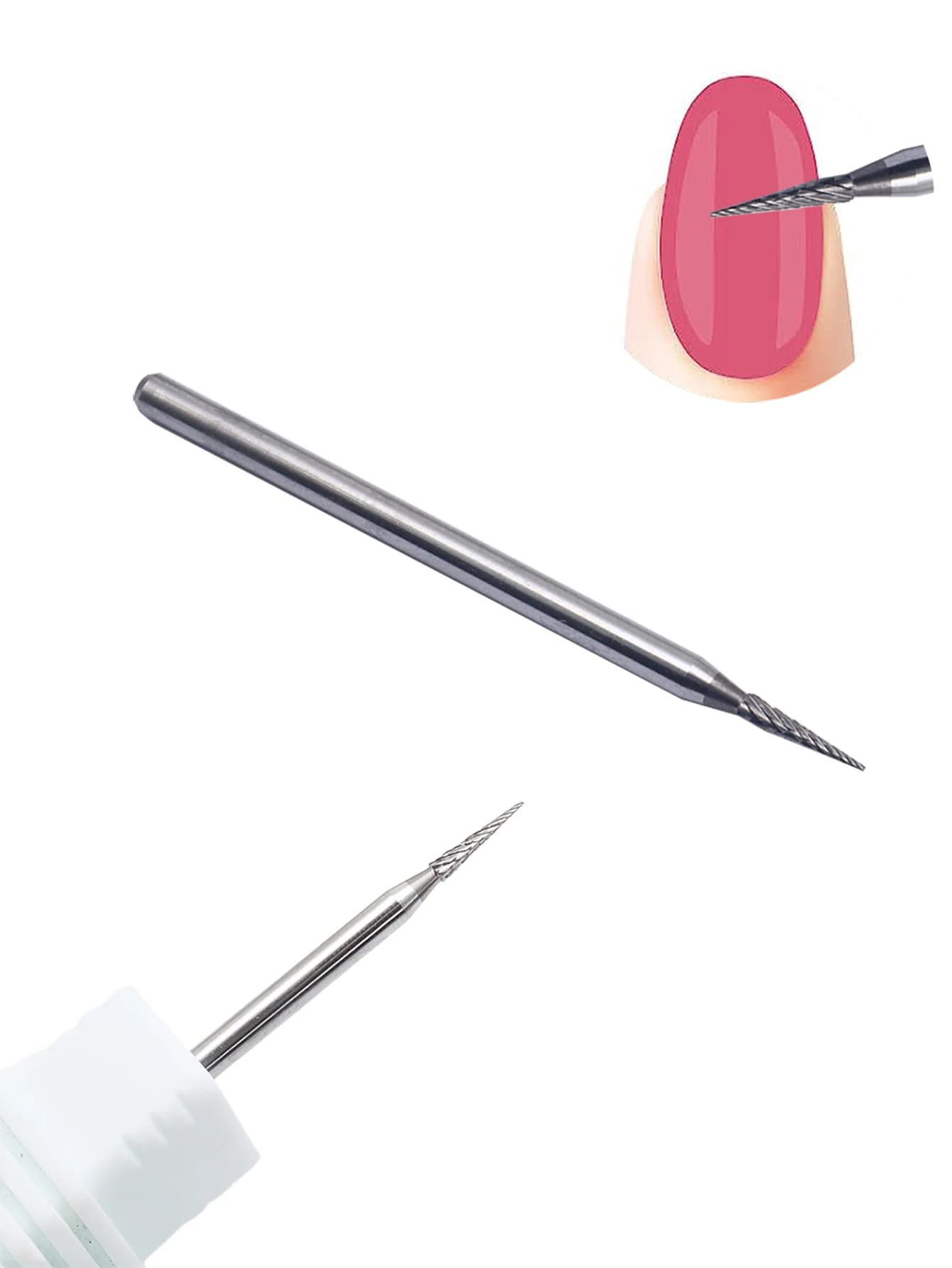 Nuova punta da trapano per unghie in carburo di tungsteno 3/32 "punte rotanti per manicure accessori per trapano per unghie strumenti di fresatura-H01603S