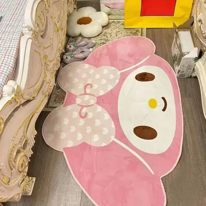 Kawaii My Melody Carpet Kawaii Home Soft Fur Mats Girls Bedroom Living Room Mat Zerbino Decoration Cartoon Gift for Girl
