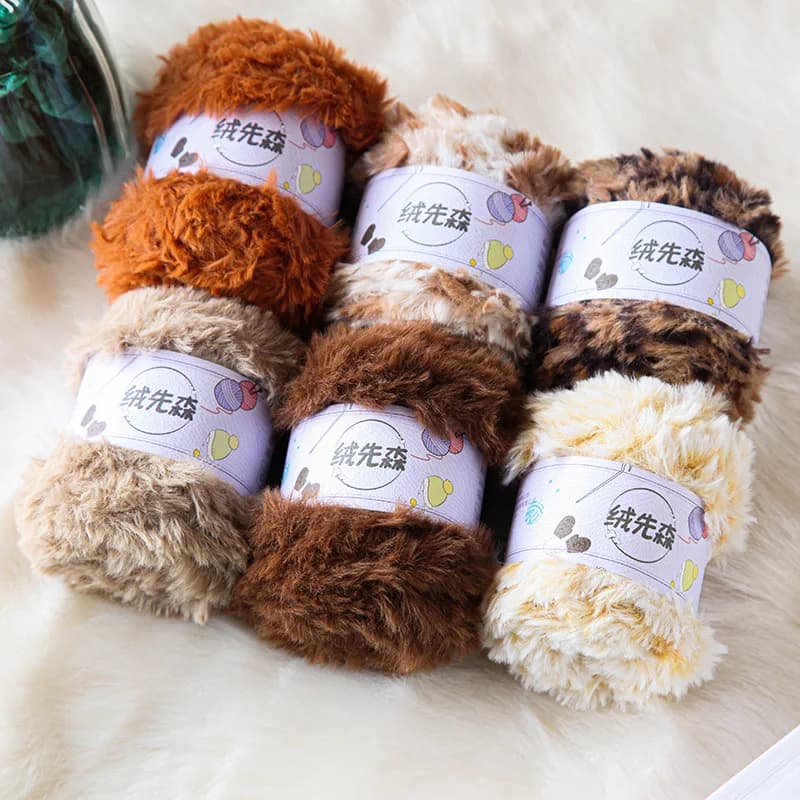 50g Furs filato visone velluto mano bastone per maglieria ago filato di cotone fai da te peluche sciarpa cappello coniglio lana peluche bambola filato all'uncinetto