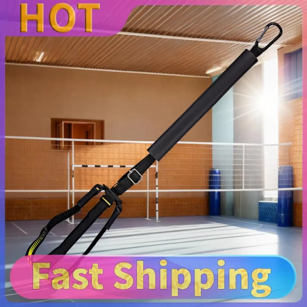 Trainer for the strike in the volleyball, to improve service, with carabiner for arm swing technique