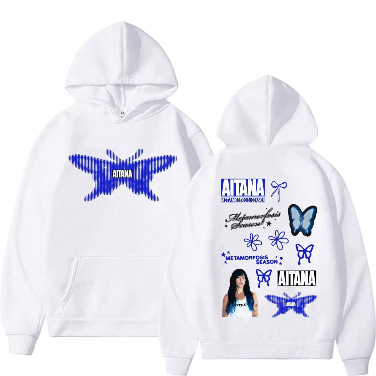Felpe con Cappuccio Aitana Metamorfosis Season 2026 Tour, Moda Hip Hop Unisex, Felpe Casual in Pile a Maniche Lunghe