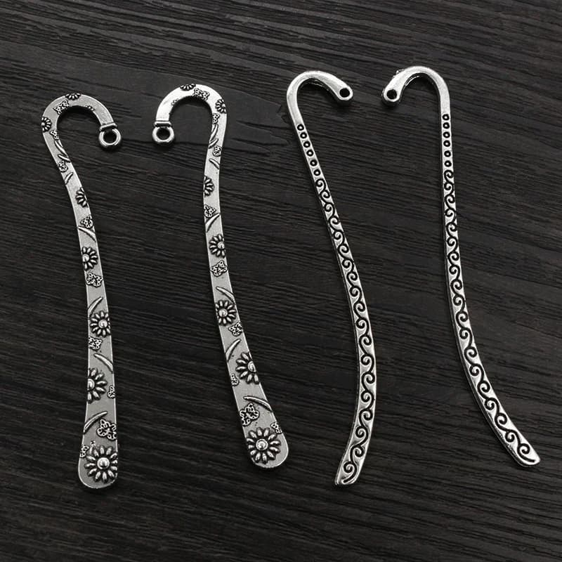 10 pezzi Vintage fai da te segnalibro Charms fiore argento antico placcato ciondolo in lega di zinco per segnalibri accessori per gioielli in metallo