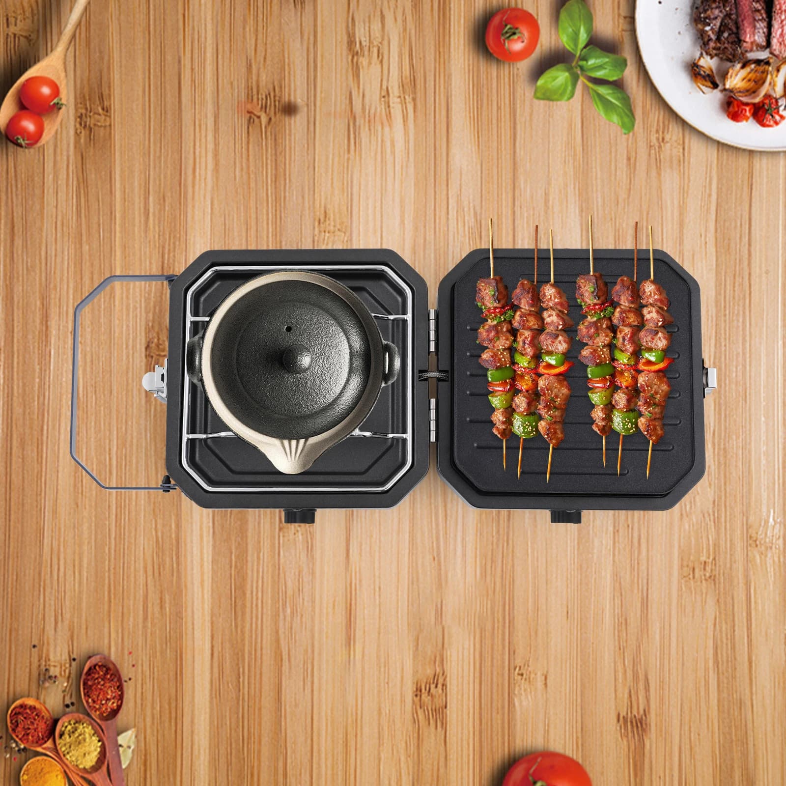 2 Fuochi and Grid Foldable Laptop - Design Compact from 9,4 Inches with U.S. Adapter - Perfect for Open Kitchen