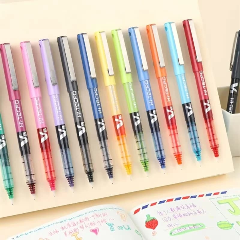 Giappone Pilot V5 Hi-Tecpoint Penna roller a inchiostro liquido puro extra fine da 0,5 mm, 12 colori assortiti Penne gel a sfera con punta dell'ago