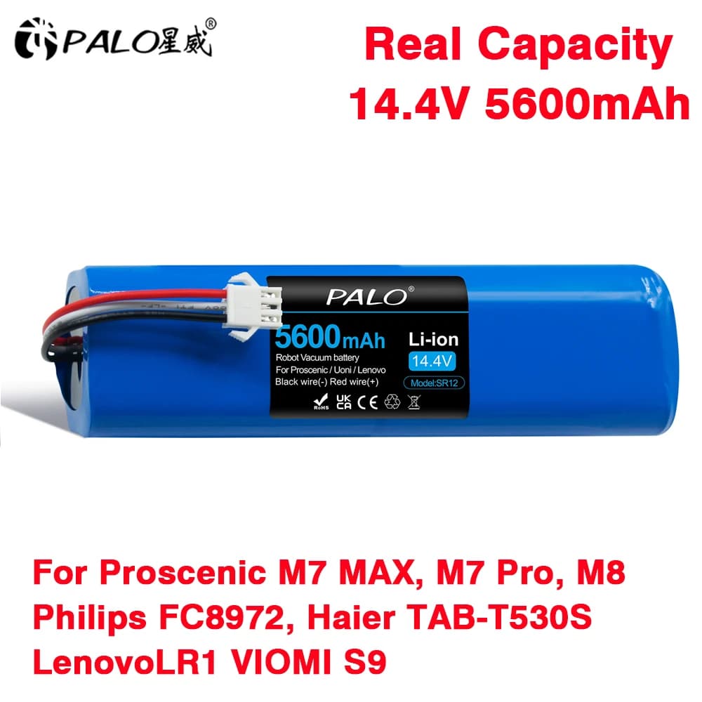 Batteria spazzatrice PALO 14.4V per Proscenic M7 MAX, M7 Pro, M8 Pro, U6, Philips FC8972, Haier TAB-T530S, Lenovo LR1 aspirapolvere