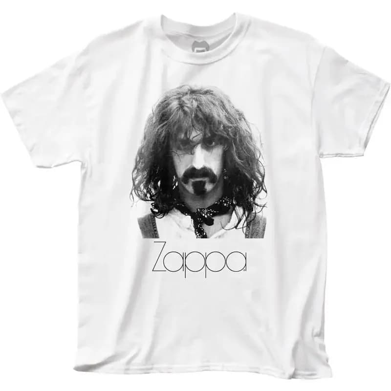 Maglietta da uomo Frank Zappa Zapped Rock and Roll Music Classic Band New White