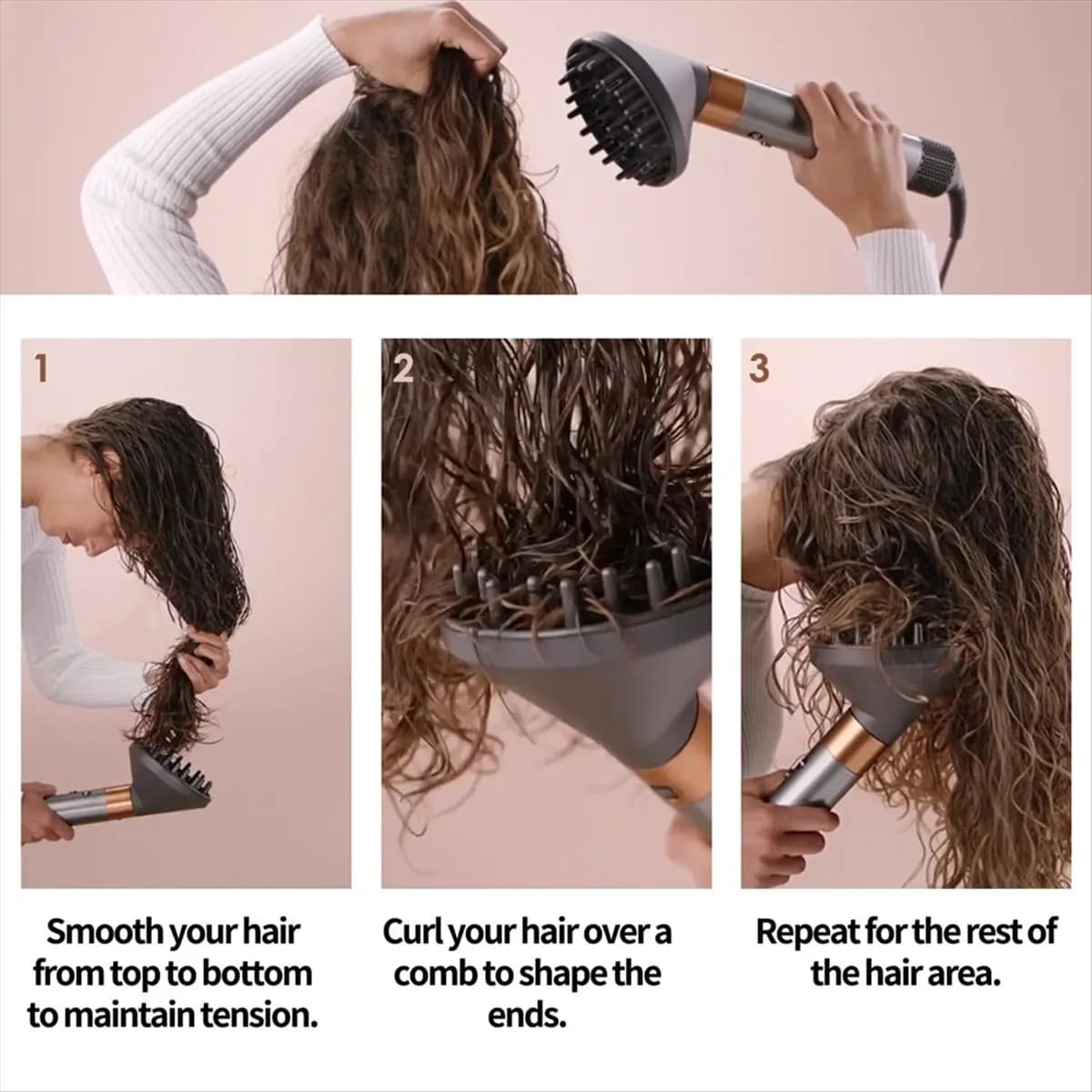 popop Diffuser & Straightener Attachments for Dyson Airwrap Styler HS01 HS05 HS08 for Smooth Hair Style and Hair Curling B