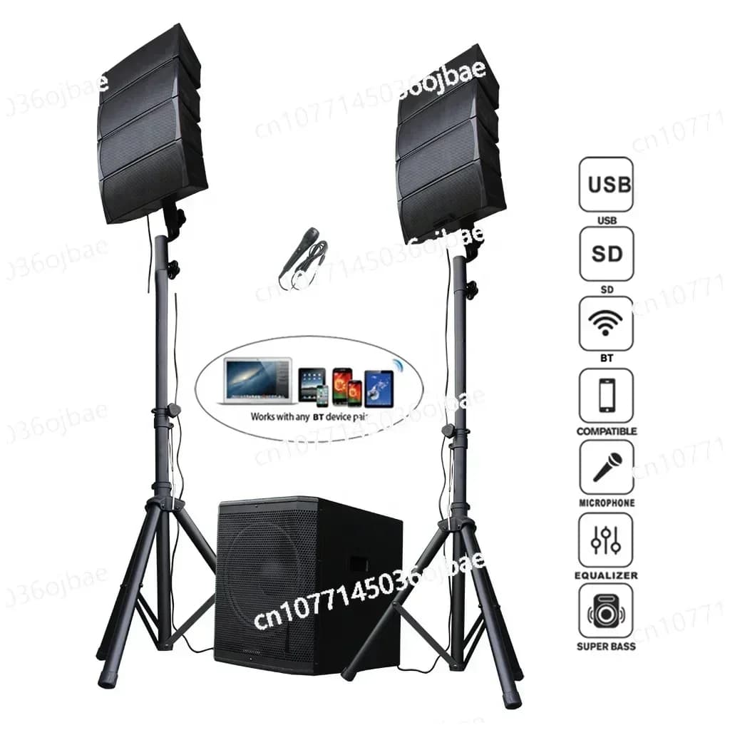Subwoofer attivo da 15 pollici Macchina per karaoke 2.1 canali DJ Box Altoparlante PA Serie Array Line Altoparlante 1600W