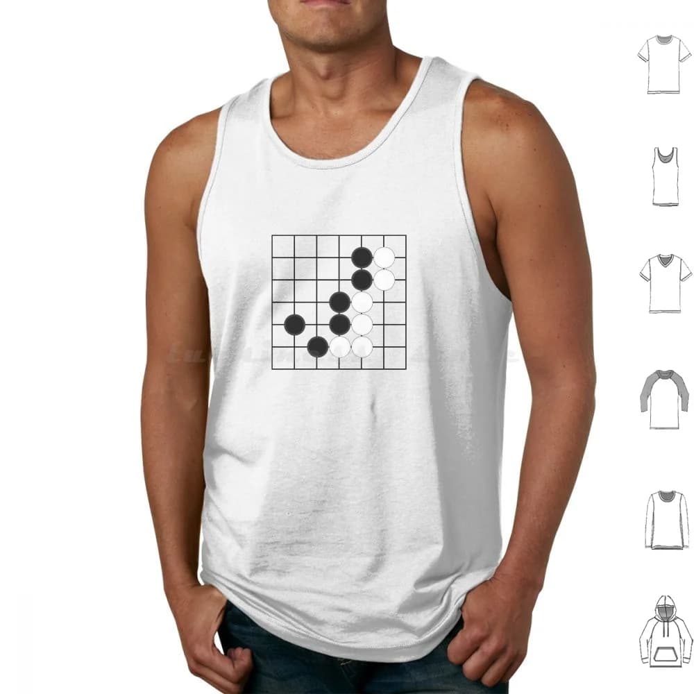 Go Canotte Stampa Cotone Go Igo Baduk Weiqi Giochi da tavolo Giapponese Coreano Mobii Art Stones Bianco e nero