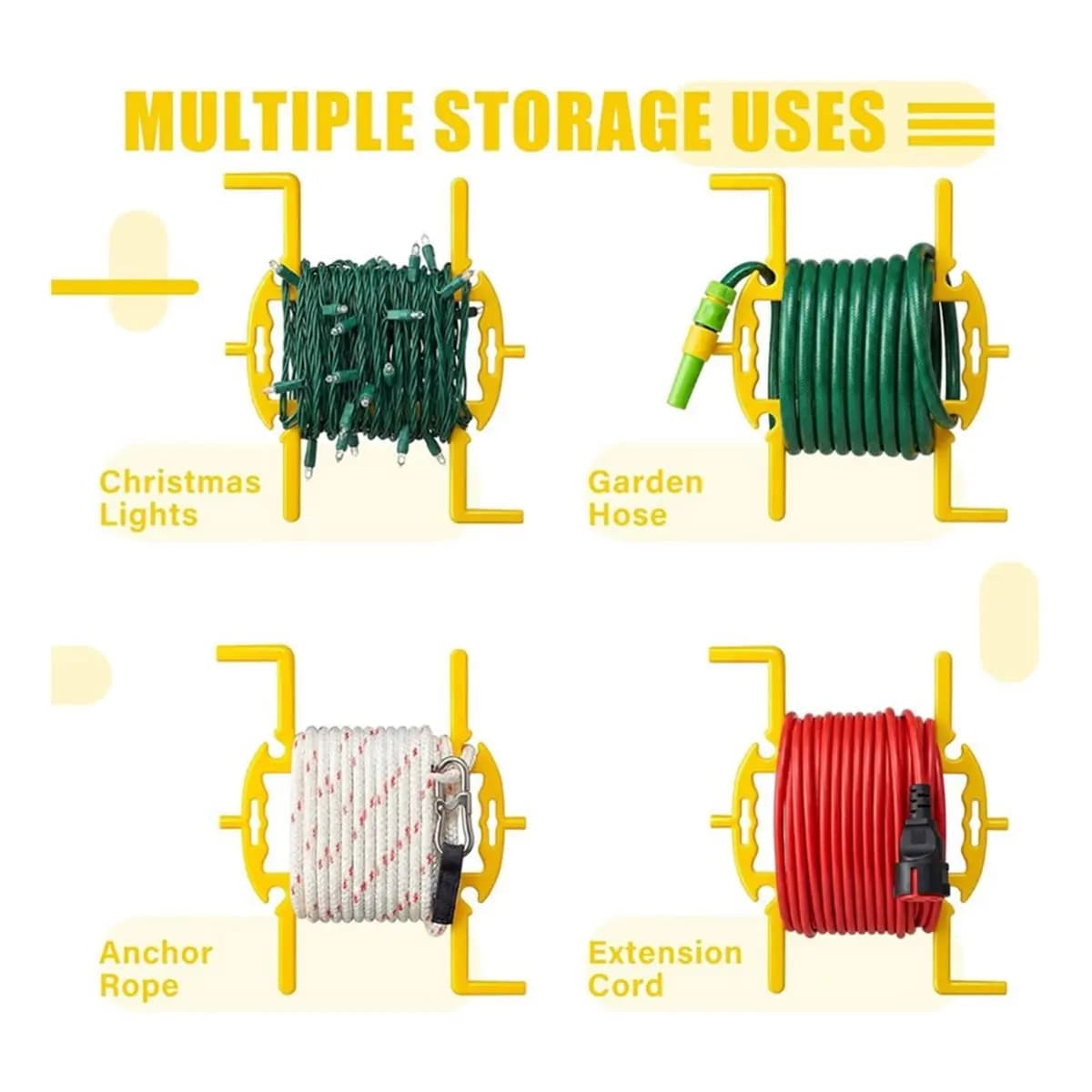 2 Pcs Anchor Rope Winder Large Heavy-Duty Cord Spool Organizer with Handle Holds Up to 150 Feet for Boats Dock Kayaks