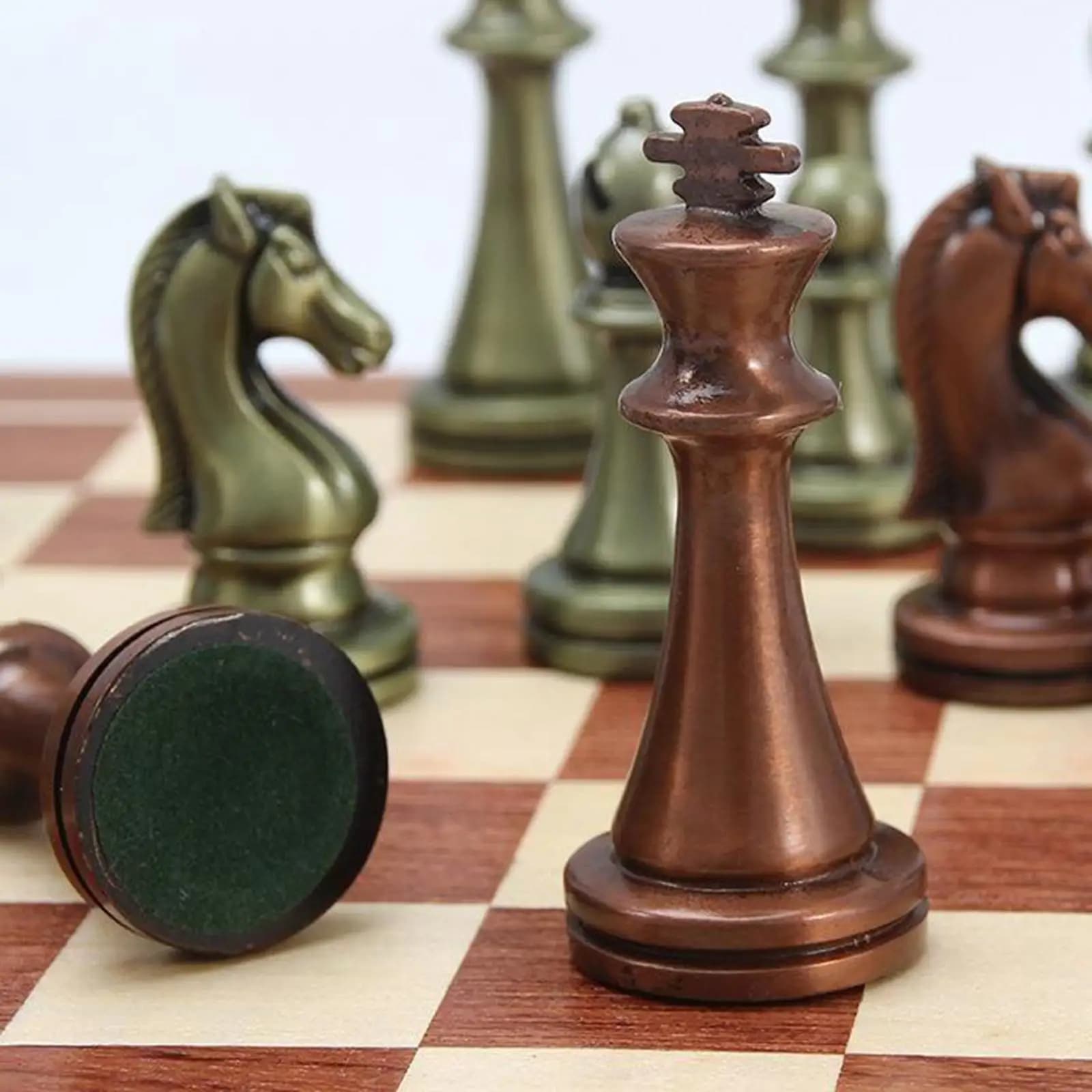 Alloy Chess Set 12" Chess Board Portable Board Game Toy for Adults Kids
