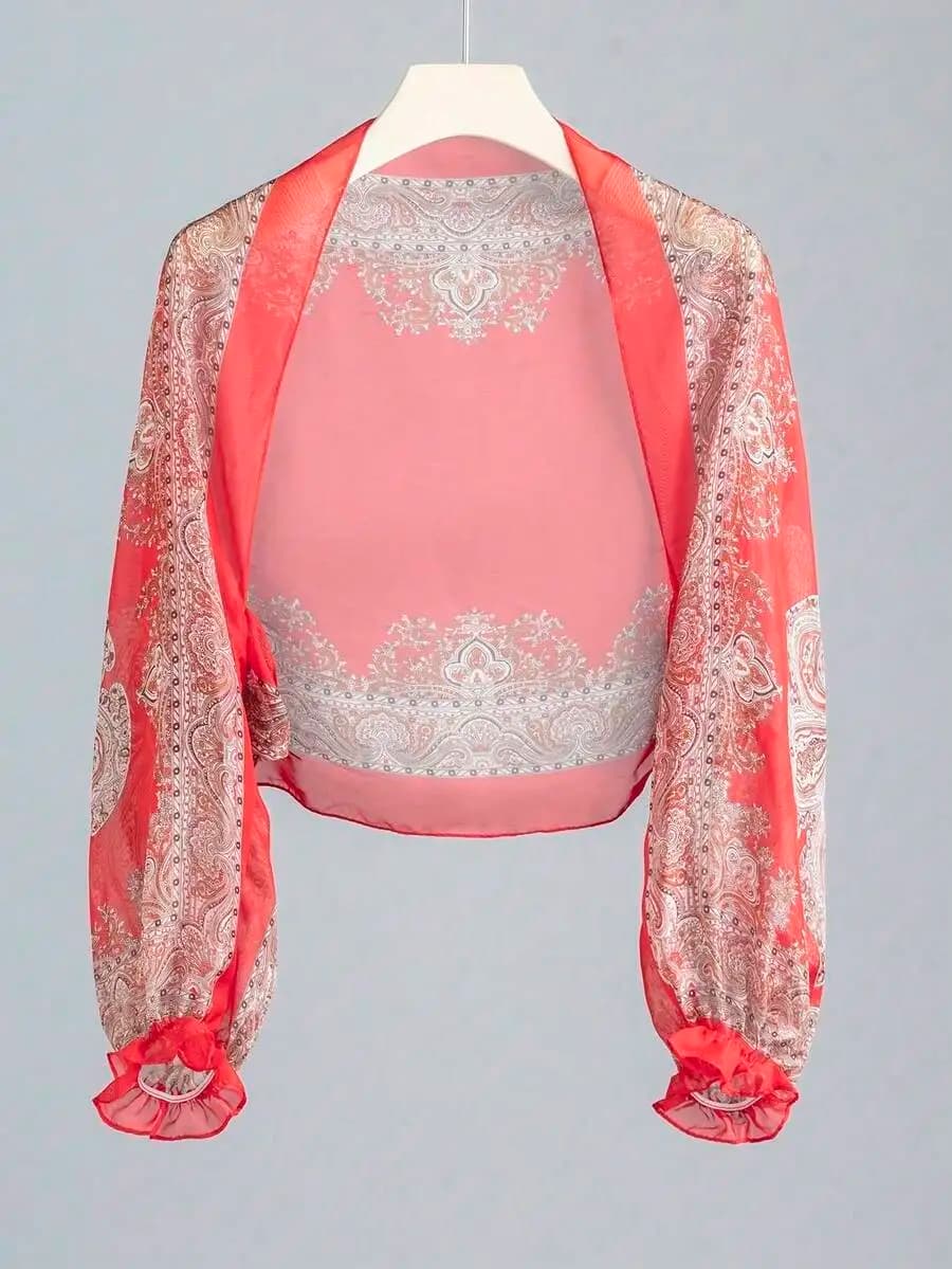 Sciarpa ultraleggera in poliestere con motivo Paisley per donna