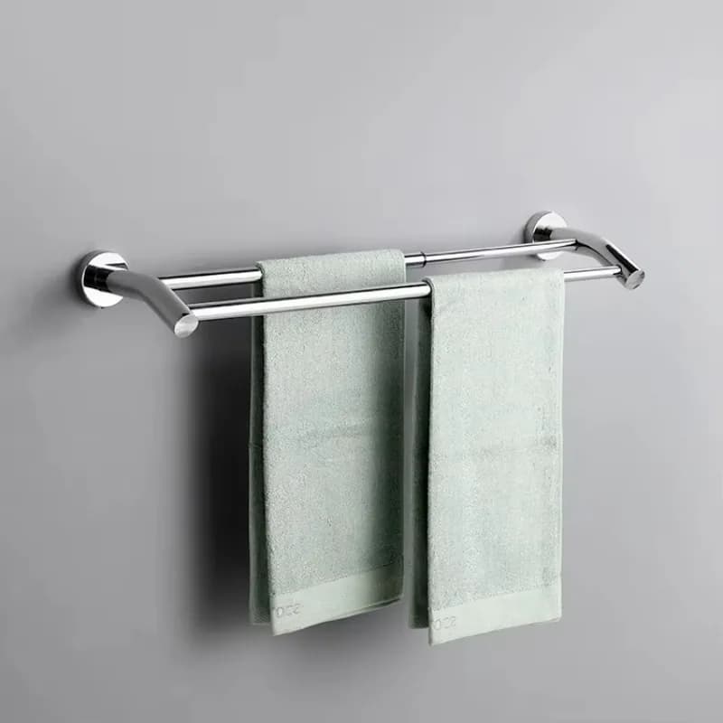 Portasciugamani da bagno doppio montato a parete in metallo a lunghezza regolabile in acciaio inossidabile Accessori da bagno Portasciugamani Portasciugamani da bagno