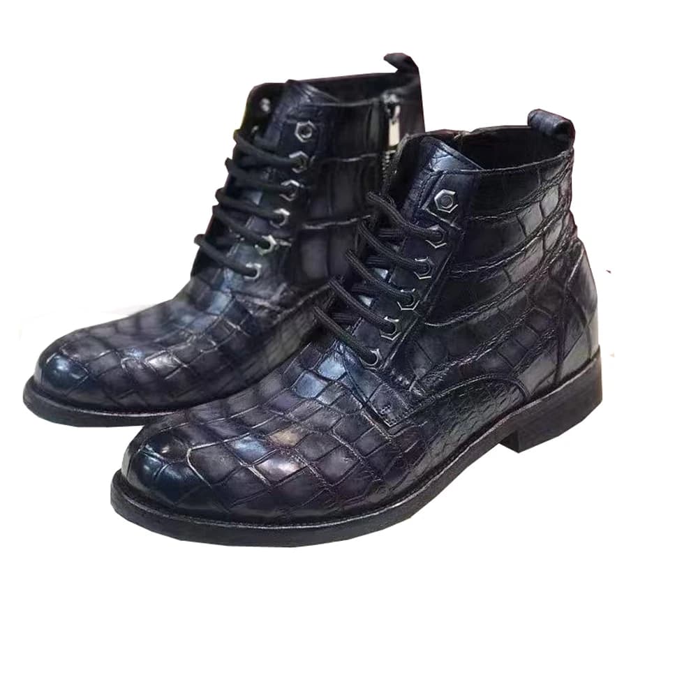 Nuovi Stivali da Uomo Yingshang in Pelle di Coccodrillo, Scarpe Eleganti per Cerimonie e Matrimoni, Stivali alla Moda per Ufficio e Business