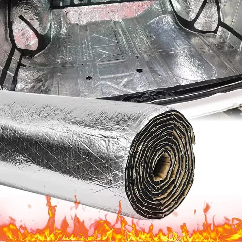 Silenziatore in fibra di alluminio spesso in cotone per auto Parafango automatico Calore fonoassorbente Tappetino isolante Tappetino fonoassorbente 20X500 cm per auto