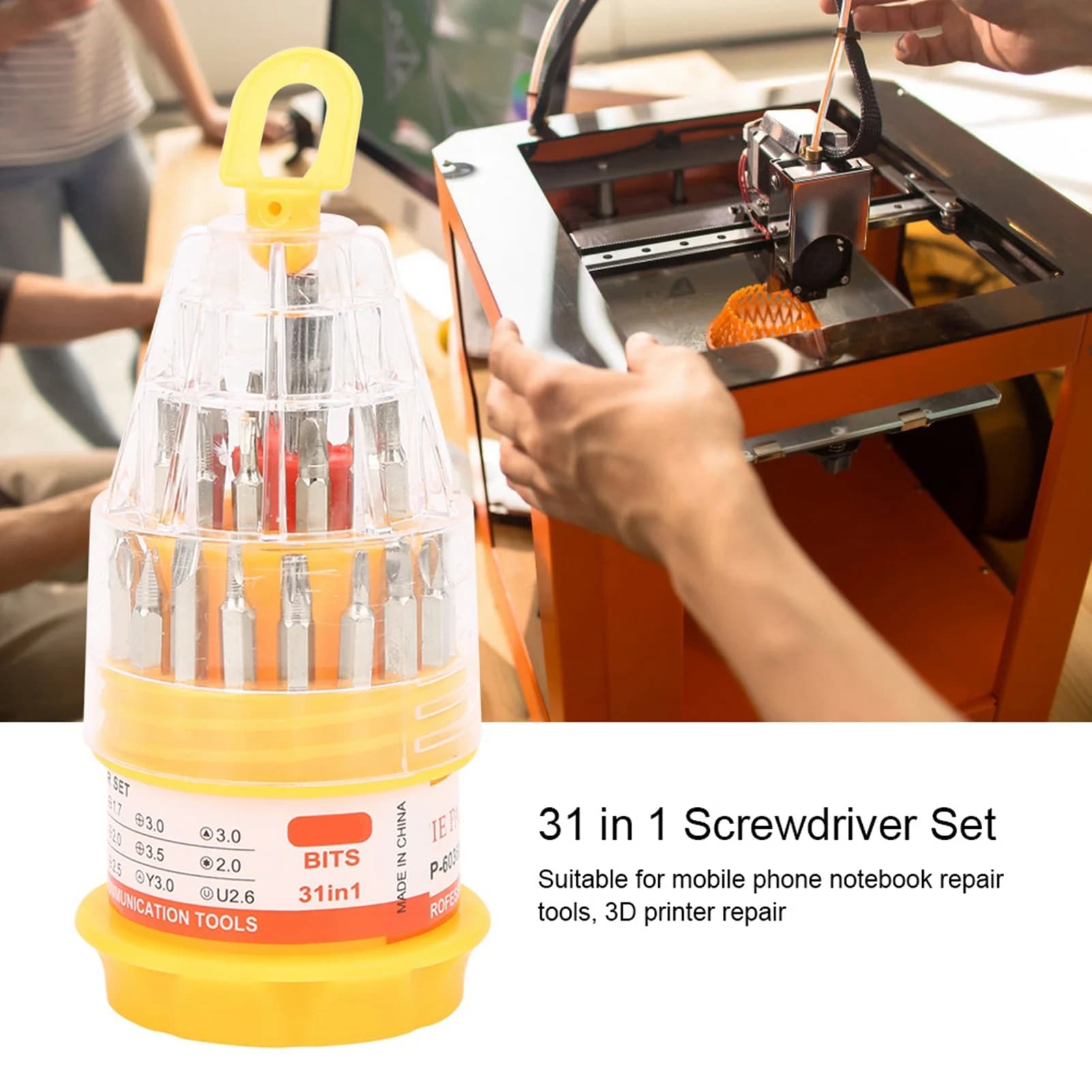 Set di Cacciaviti per Riparazione Telefoni, 31 in 1, con Punte Magnetiche per Stampanti 3D, Strumenti Essenziali per Riparazioni Domestiche
