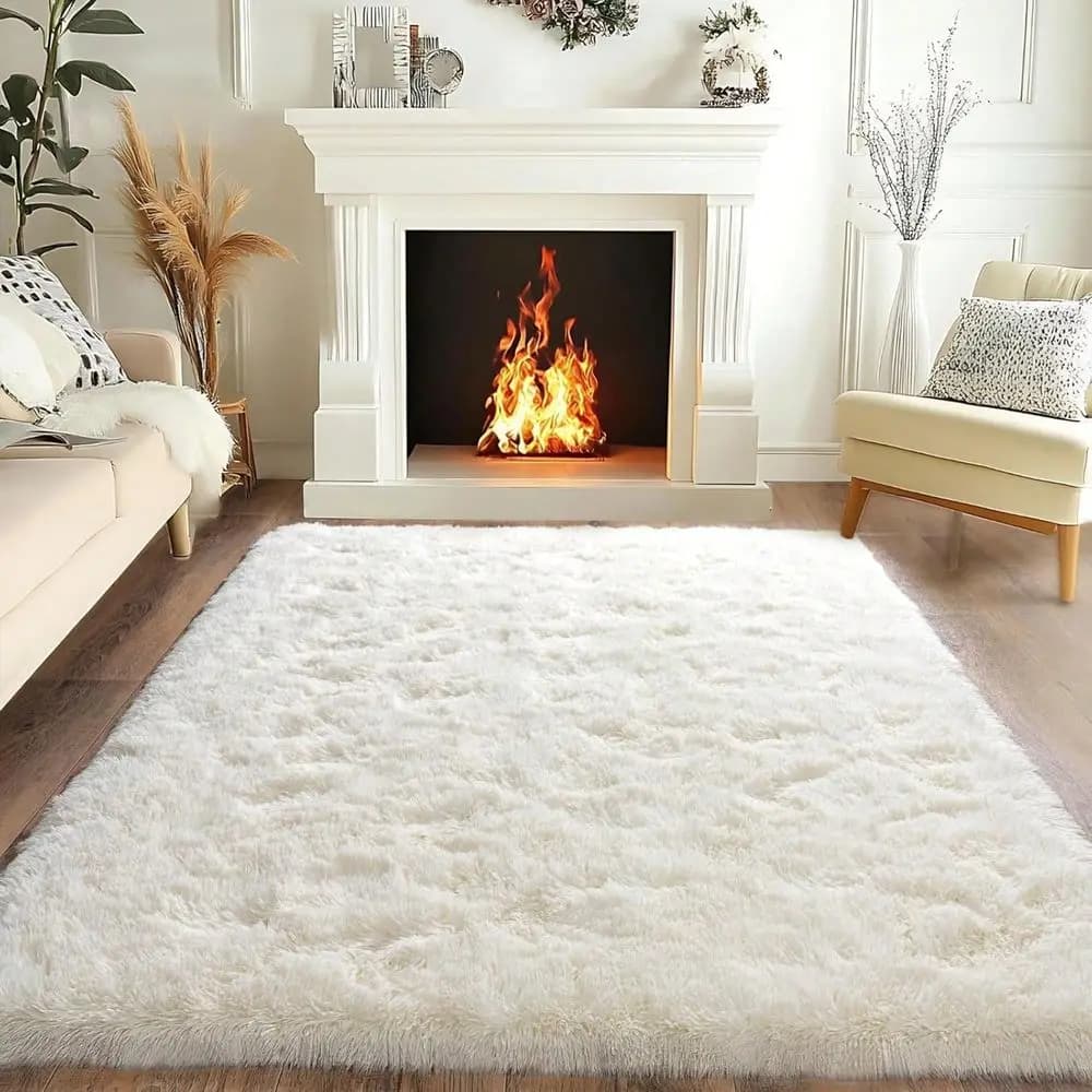 Tappeto per soggiorno, tappeto soffice, tappeto moderno a pelo lungo per cameretta bambini e ragazzi, tappeto in peluche per dormitorio