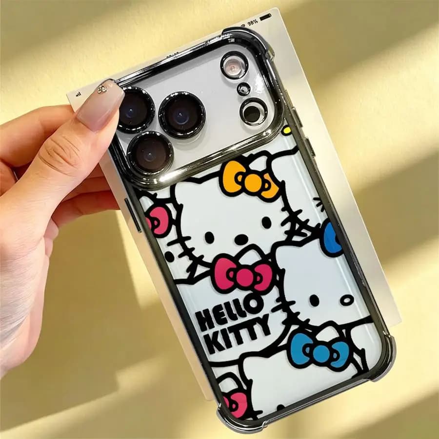 Cute Sanrio Hello Kitty Soft Phone Cover Case for iPhone 17 Pro Max Air 16 Plus 15 11 13 12 16e 14 Pro