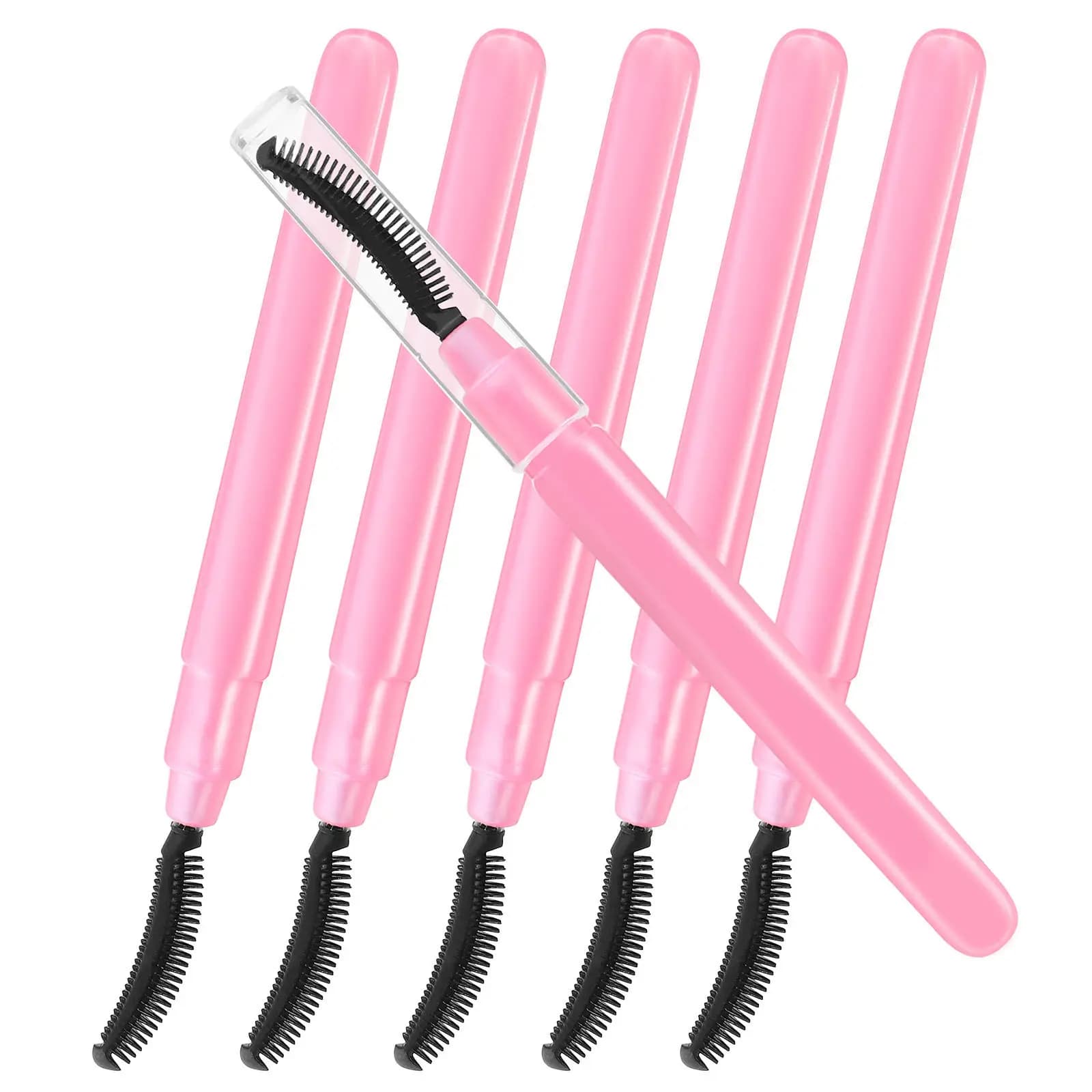 6Pcs Eyelash Brush Soft Silicone Bristles Elegant Design for Mascara Application Lash Separation Brow Grooming on The Go