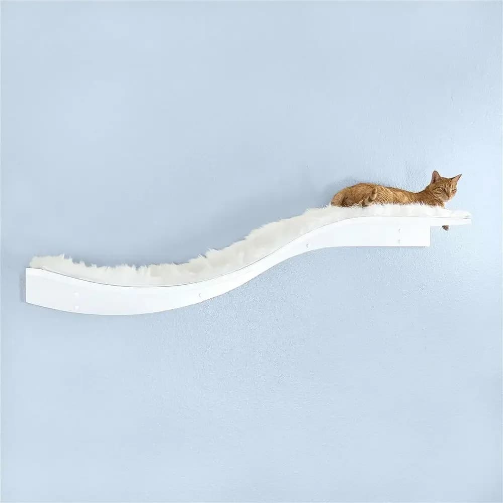 Albero per Gatti Bianco da 60 Pollici con Tappeto Rimovibile, Funzioni di Gioco, Arrampicata e Relax