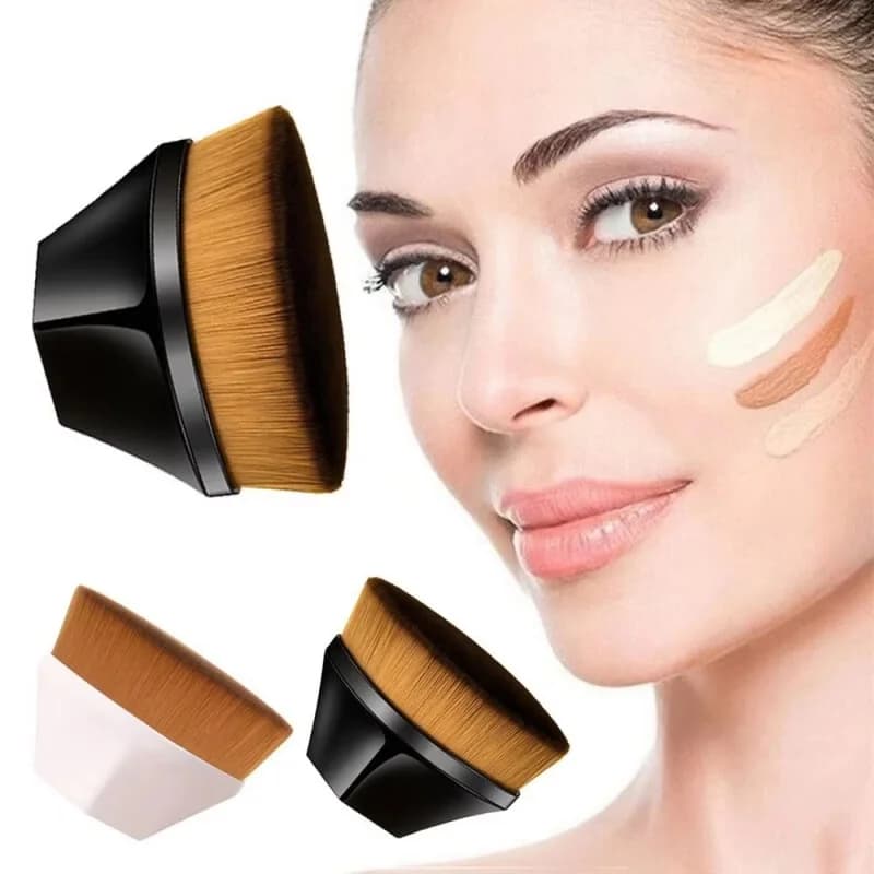 Pennello per fondotinta impeccabile Kabuki esagonale da 1/5 pezzi, adatto per set di pennelli per trucco liquido, cosmetici sintetici morbidi da donna