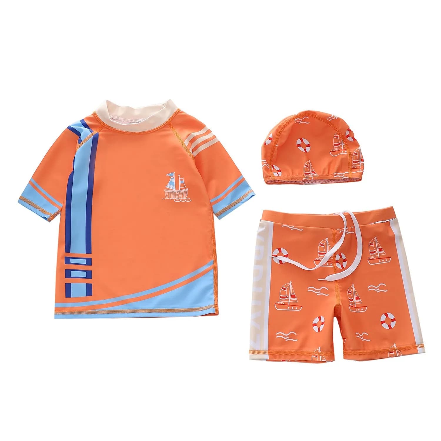 1-7 Years Summer Children Boy Three-piece swimsuit Cartoon Kids Surf Shorts Boys Swim Beach Surf Swim Bermuda casual
