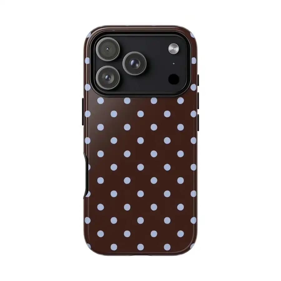 Brown Polka Dot Fashion Phone Case For iPhone 15 14 13 12 11 Pro Max Y2K Aesthetic