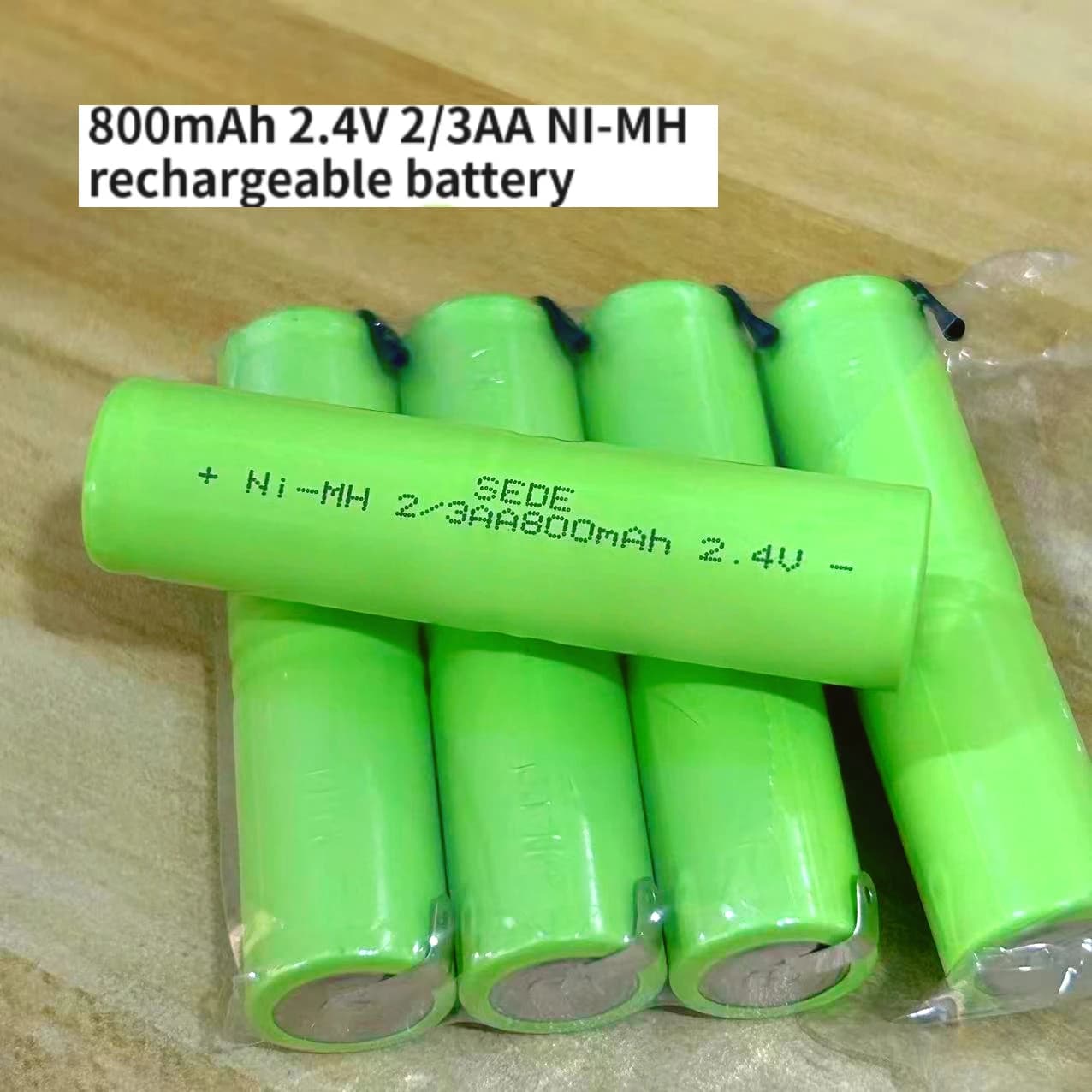 1-20 pcs 2/3AA 800 mAh 2.4 V NI-MH Battery Rechargeable 2/3 AA NI-MH Cell with Sawing Languages for Electric Razor Toothbrush
