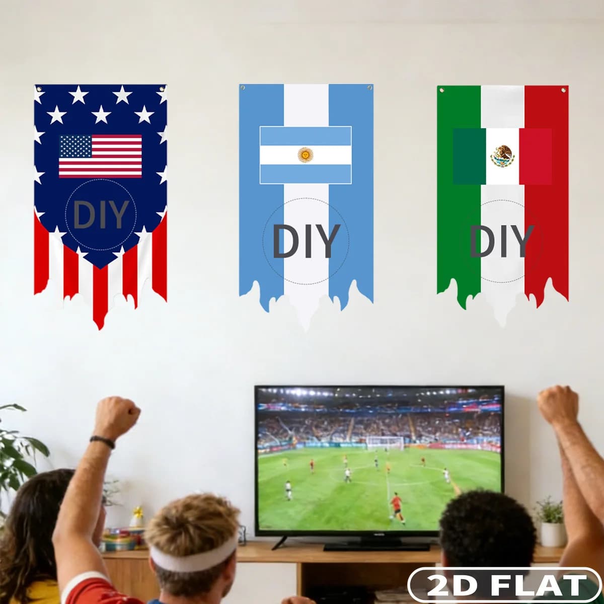 1 Bandiera Personalizzata da Appendere per Partite di Calcio - Design a Fiamma, Bandiere per Squadre e Decorazioni per il Giorno della Partita, per la Tua Squadra Preferita