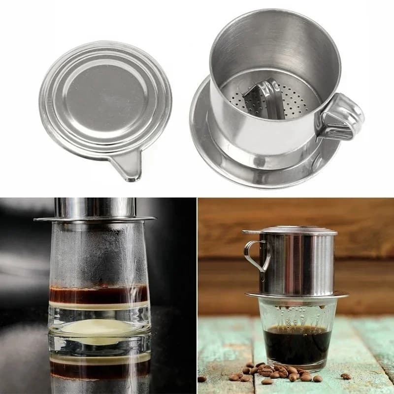 Vietnamese Coffee Filter Stainless Steel Phin Coffee Filter Traditional Vietnam Coffee Maker Brewing Tool Portable Pot