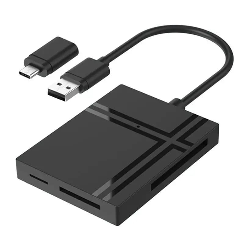 T23C Type C To USB 3.0 Adapter 5 In 1 USB C HUB With Card Reader Memory Card Splitter Supports TF/SD CF/XD MS Cards